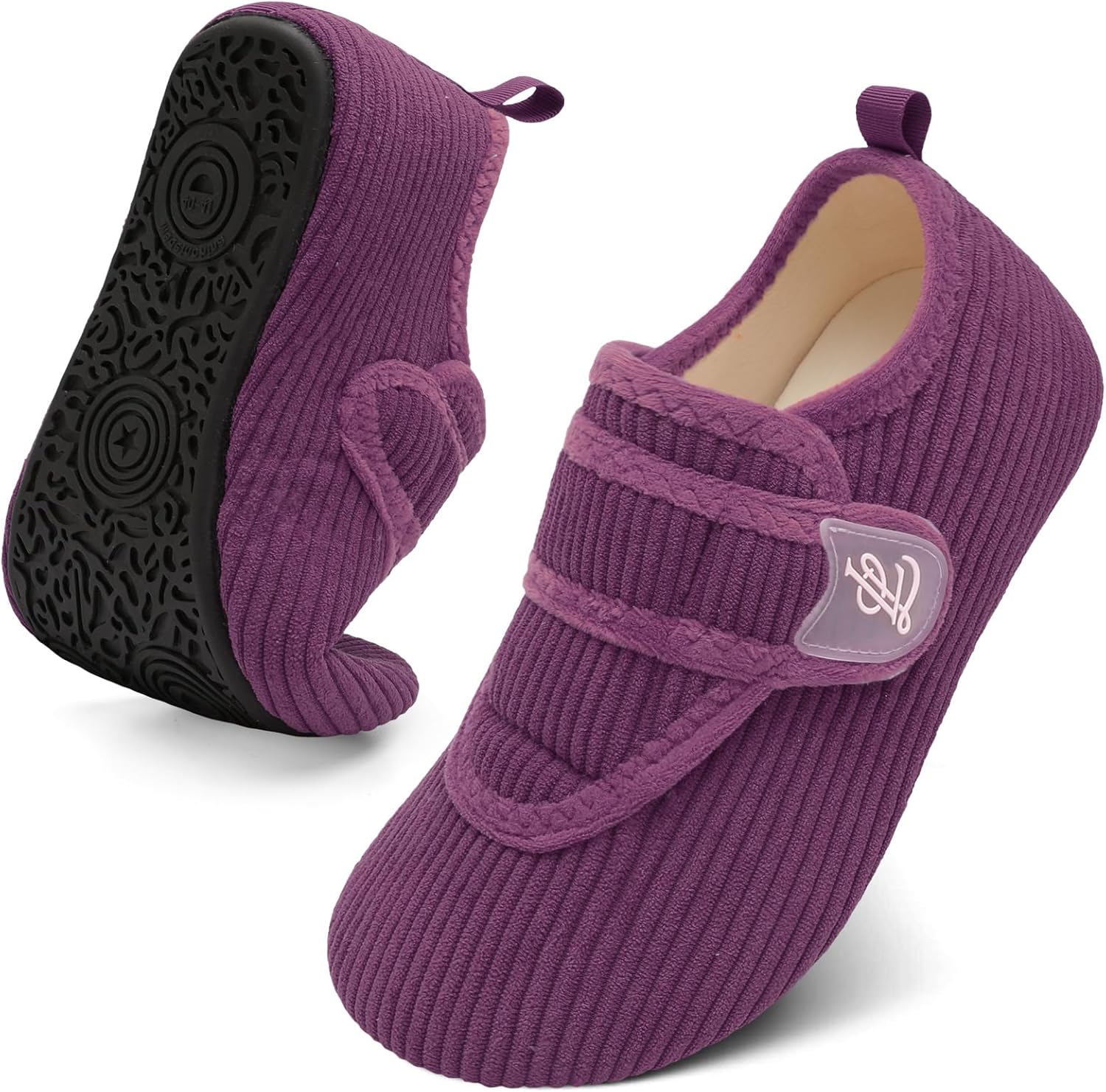 

Тапочки LeIsfIt для женщин и мужчин, мягкие домашние тапочки, широкие, босоного, нескользящие, удобные, на стопу, регулируемые, для дома, спальни, путешествий и йоги, пурпурный