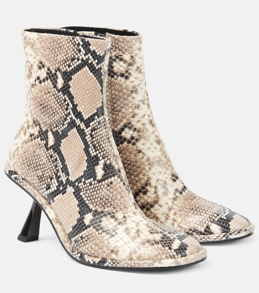 Ботильоны Teo из кожи с эффектом змеи Souliers Martinez, бежевый