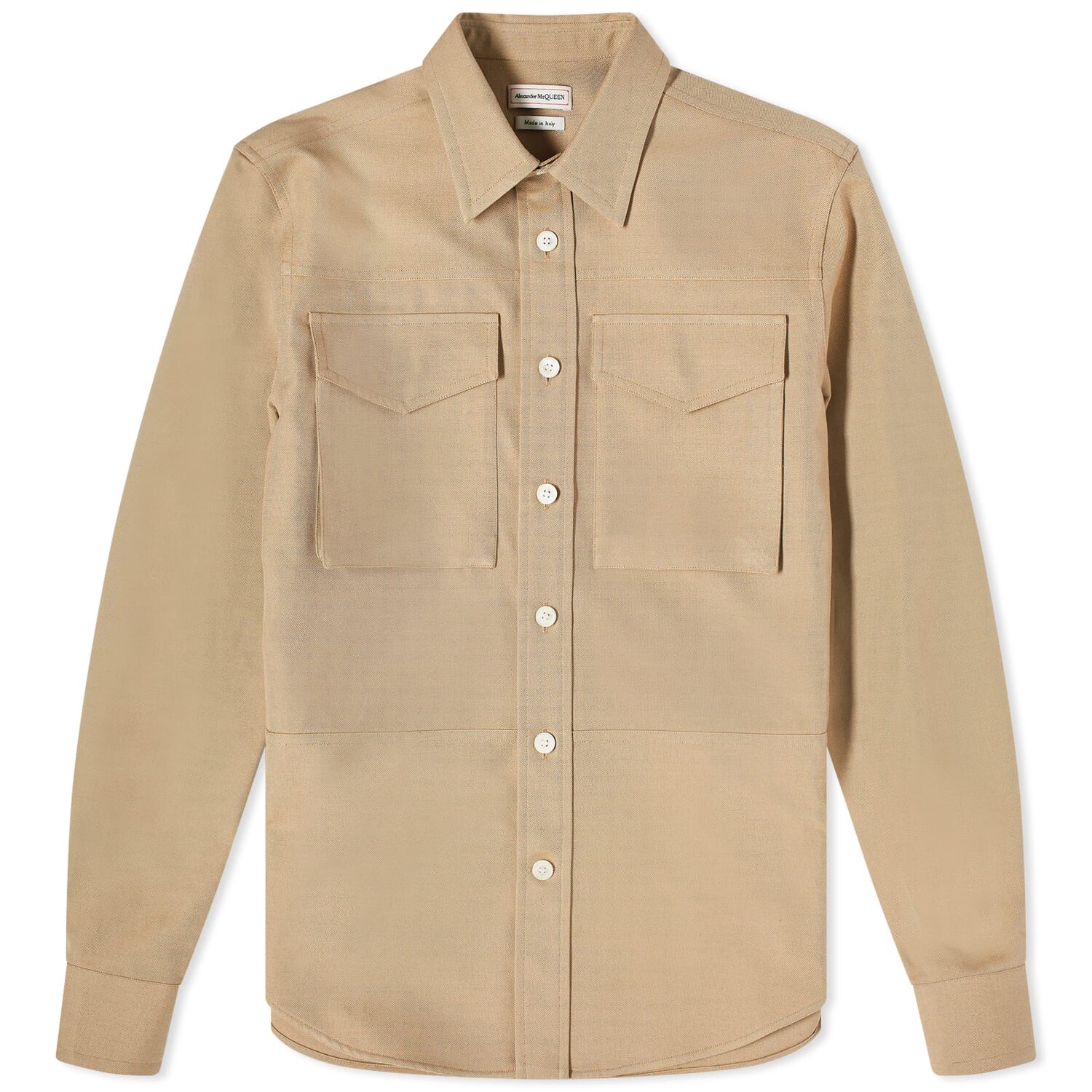 

Рубашка Alexander Mcqueen Military Pocket, бежевый