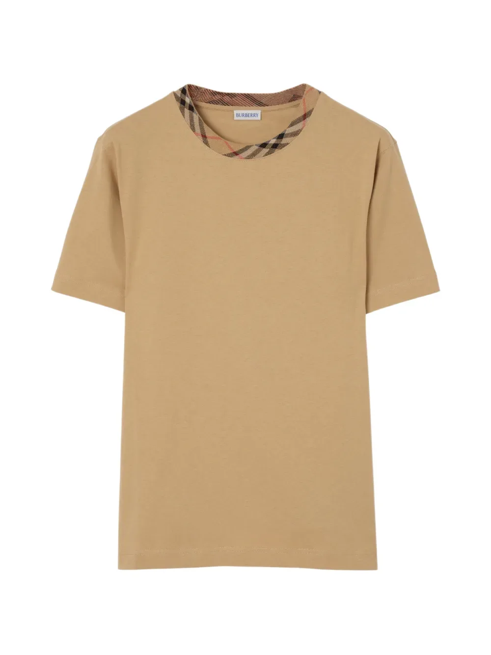 Футболка BURBERRY из хлопка с клеткой, бежевый
