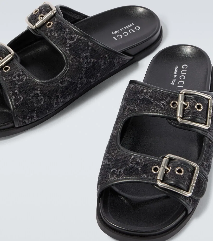 Танцевальные сандалии GG с кожаной отделкой Gucci, черный — фото 3