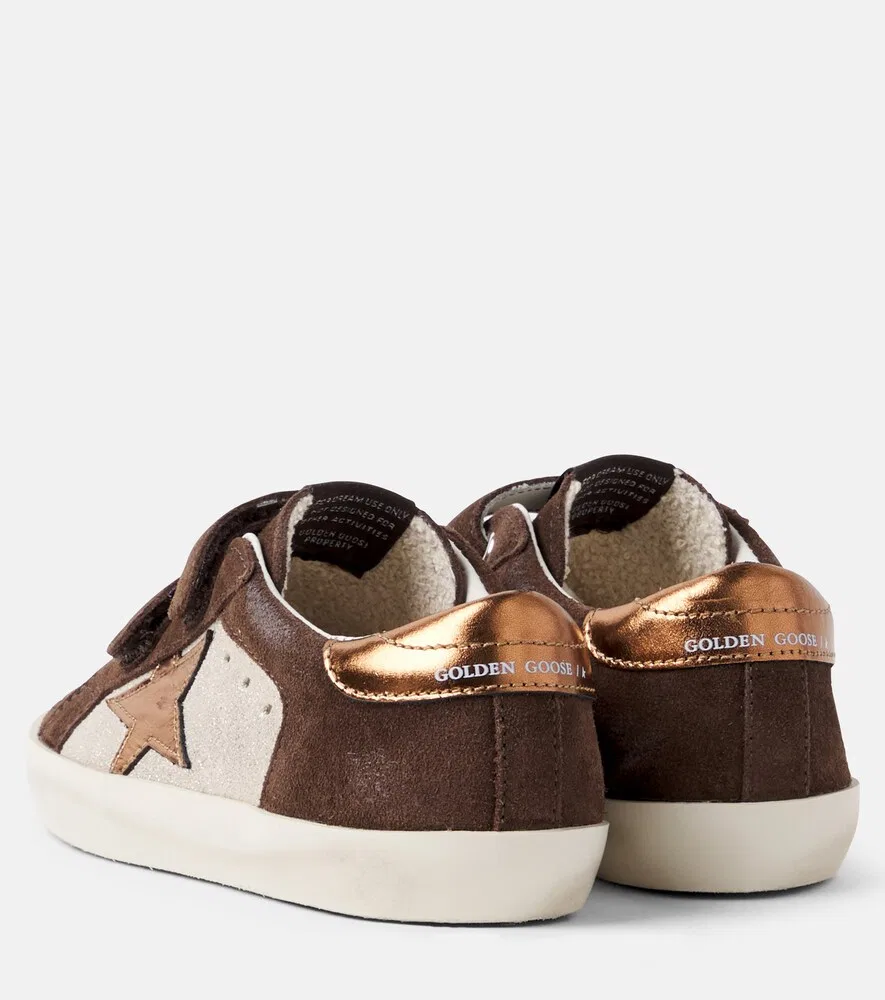 Замшевые кроссовки в стиле олдскул Golden Goose Kids, коричневый — фото 2