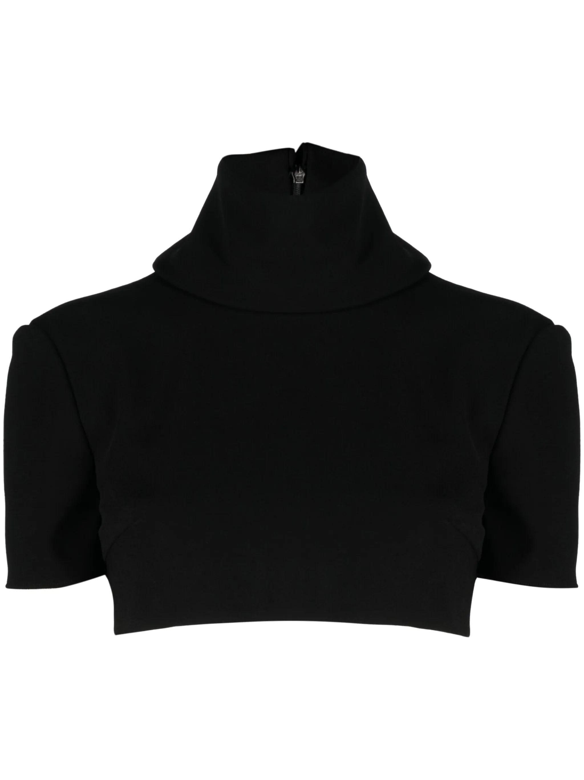 

Укороченный топ с высоким воротником и короткими рукавами Mônot, черный