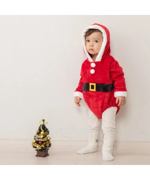 Детский комбинезон с капюшоном, Christmas, полиэстер, красный