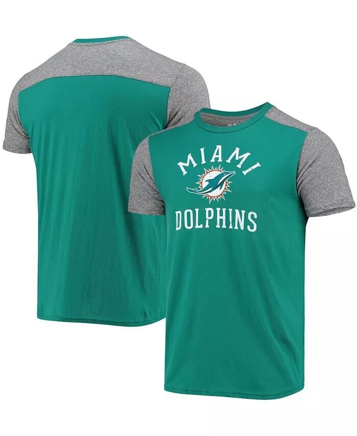 

Мужская футболка цвета морской волны, серая Miami Dolphins Field Goal Slub Majestic