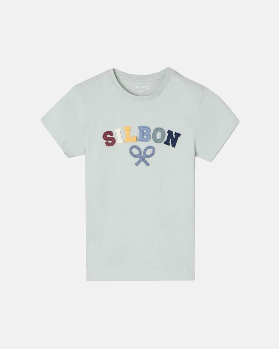 

Детская футболка с ракеткой, разноцветная, средней длины Silbon