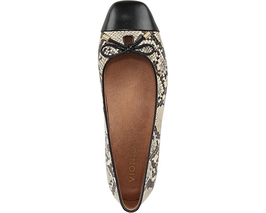 Туфли на плоской подошве VIONIC Klara Skimmers, цвет Ivory Multi Leather — фото 2