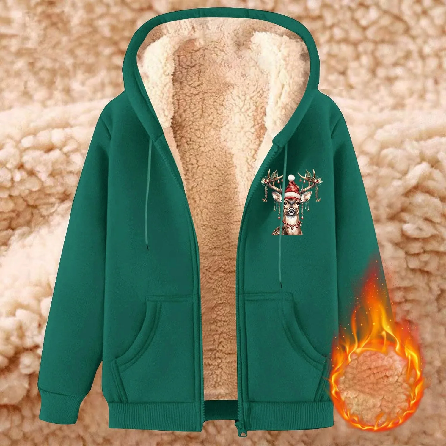 Зимняя куртка для мужчин Sherpa Lined Full Zip с капюшоном и карманом — фото 2