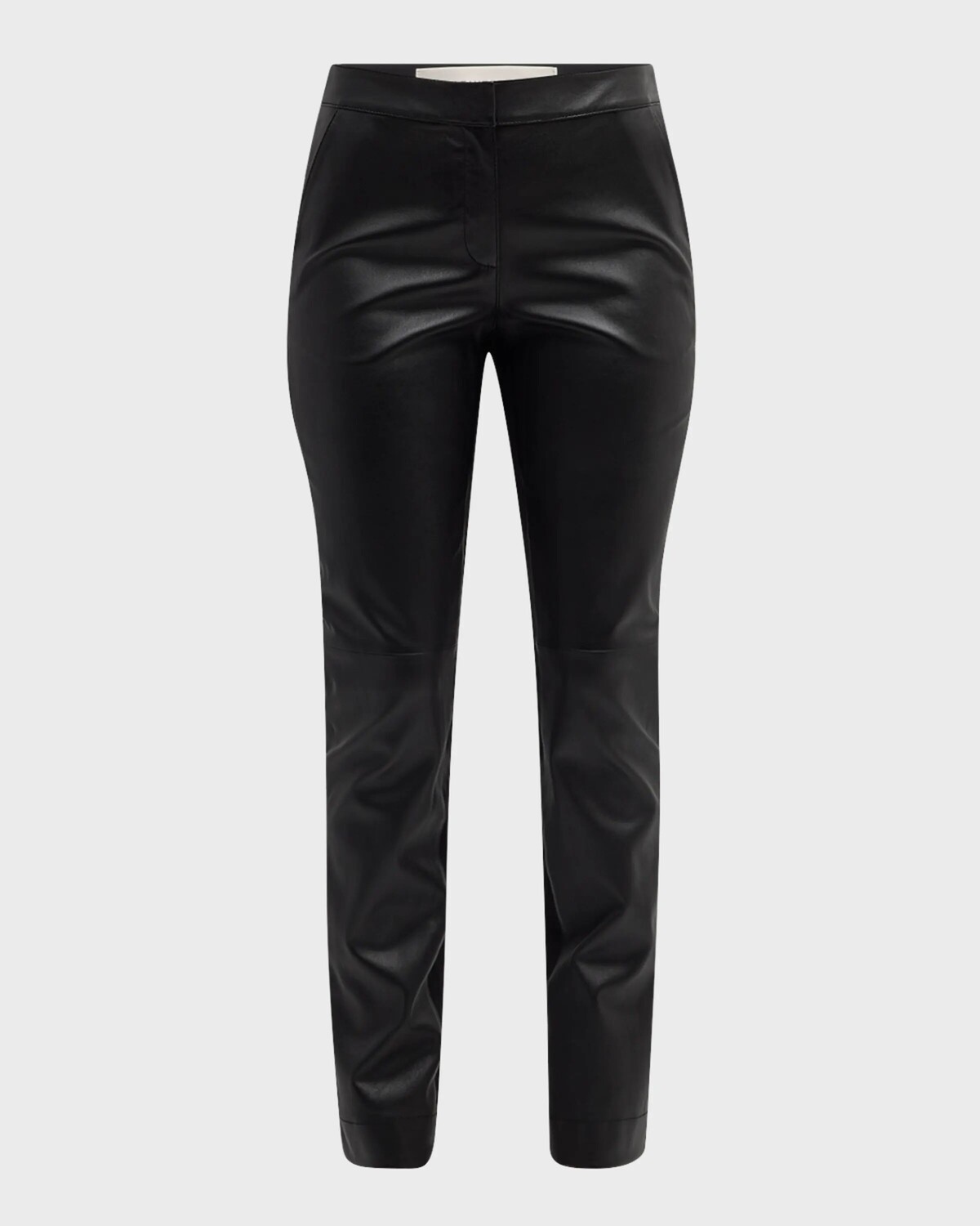 

Брюки-сигареты из кожи и эластичной ткани Lafayette 148 New York, черный