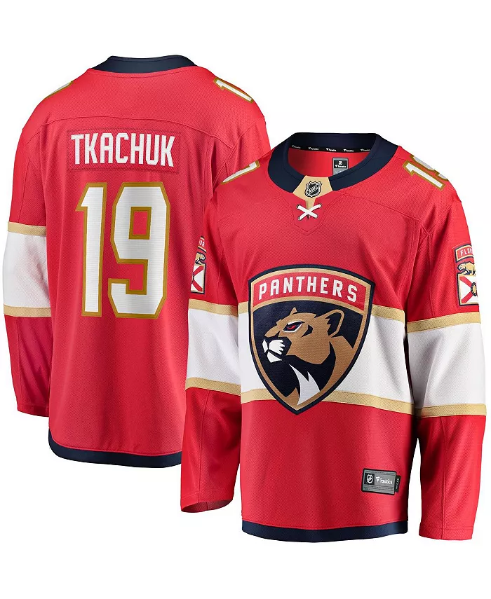 

Мужская домашняя джерси Florida Panthers Breakaway с игроком Matthew Tkachuk, красная Fanatics