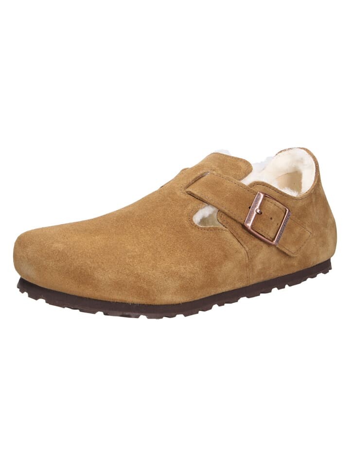 

Домашние тапочки Birkenstock Tieffußbett Pantolette LONDON SHEARLING, коричневый