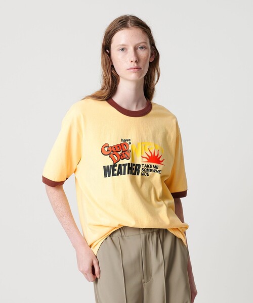 

Футболка с принтом, хлопок NICE WEATHER, желтый
