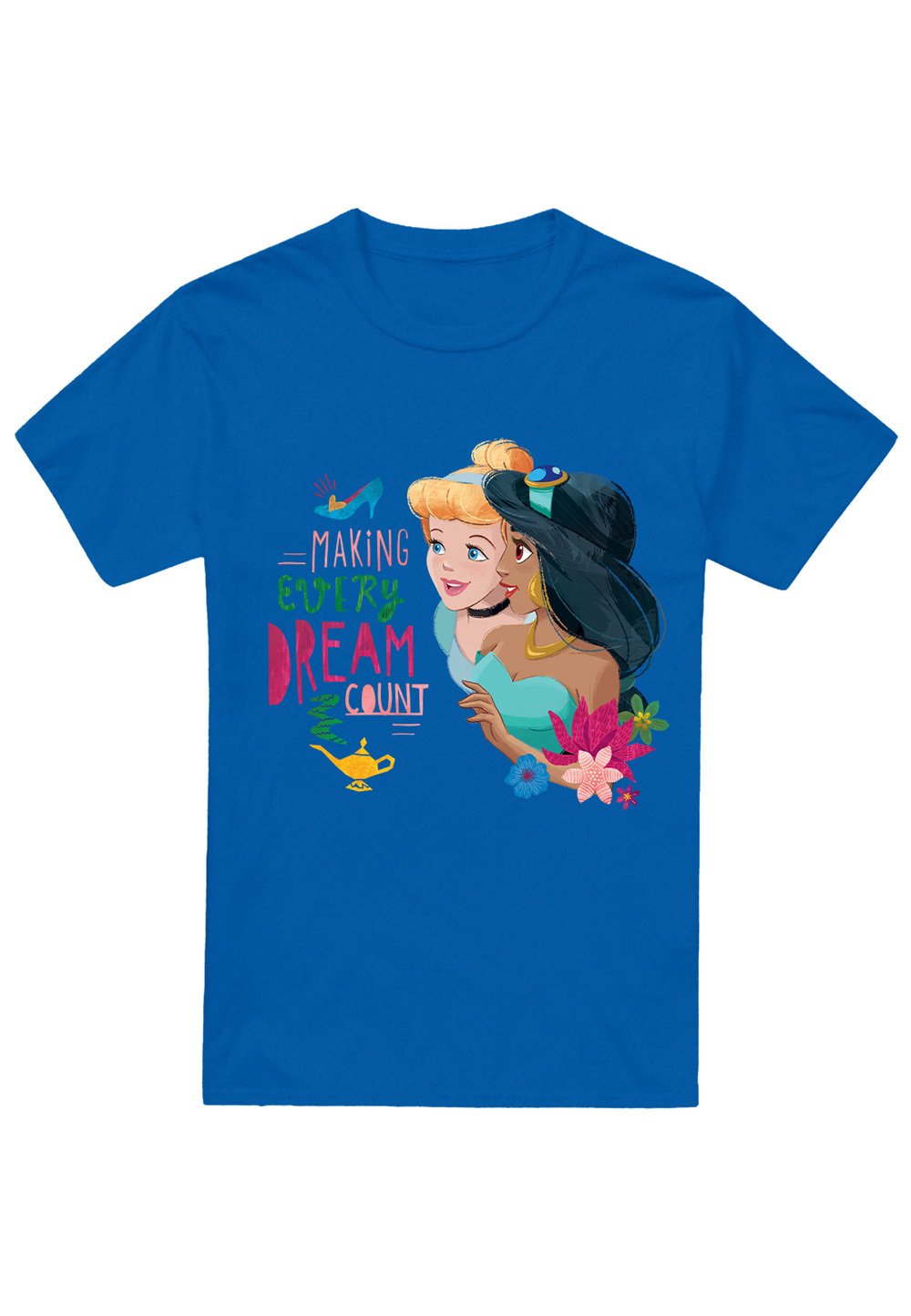 

Футболка с принтом PRINCESS CINDERELLA, JASMINE MAKING EVERY DREAM COUNT Disney, синий