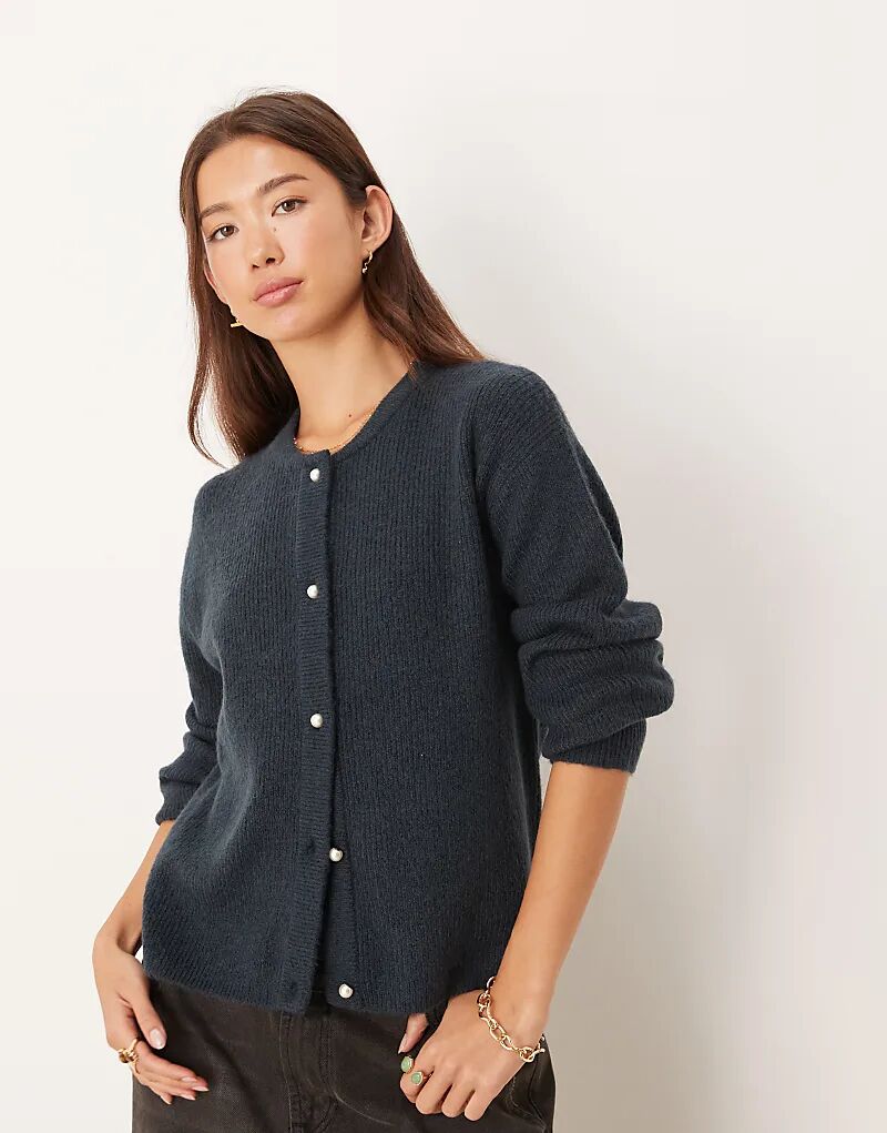 

Легкий ребристый кардиган JDY темно-синего цвета