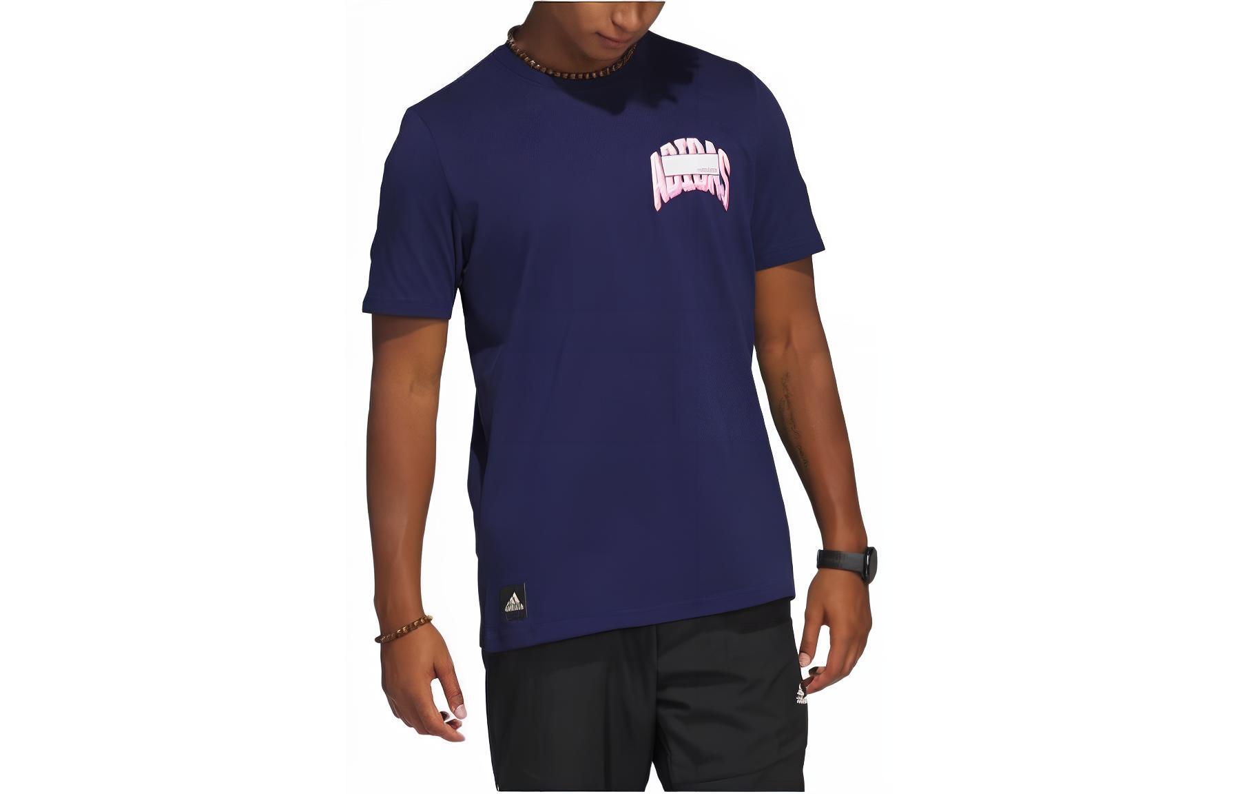 

Adidas Футболка мужская темно-синяя с круглым вырезом, умеренно прямого кроя