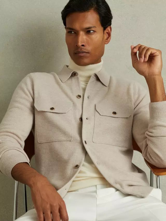

Рубашка Reiss Pisa Wool Long, цвет oatmeal