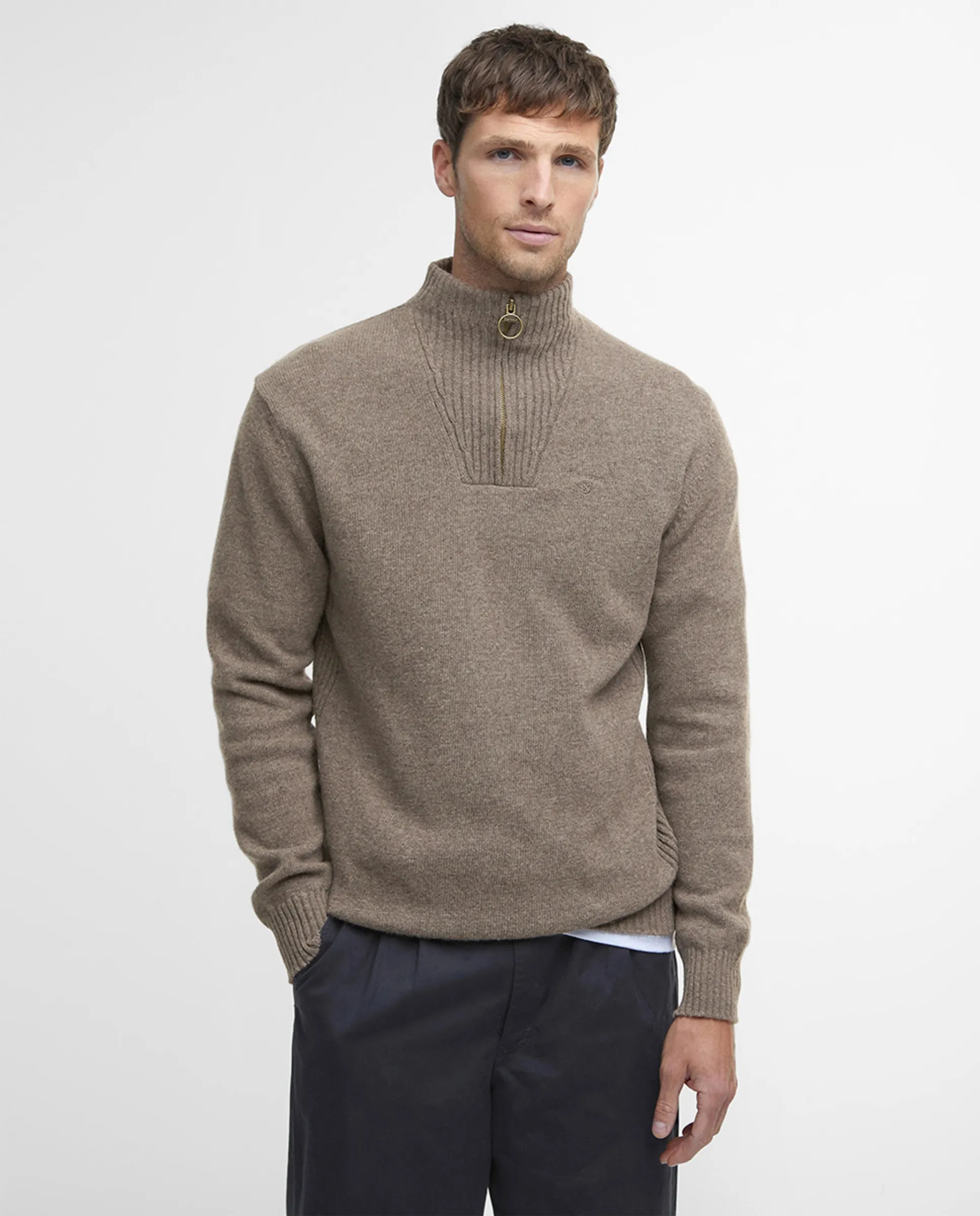 

Мужской свитер с молнией Barbour, серый