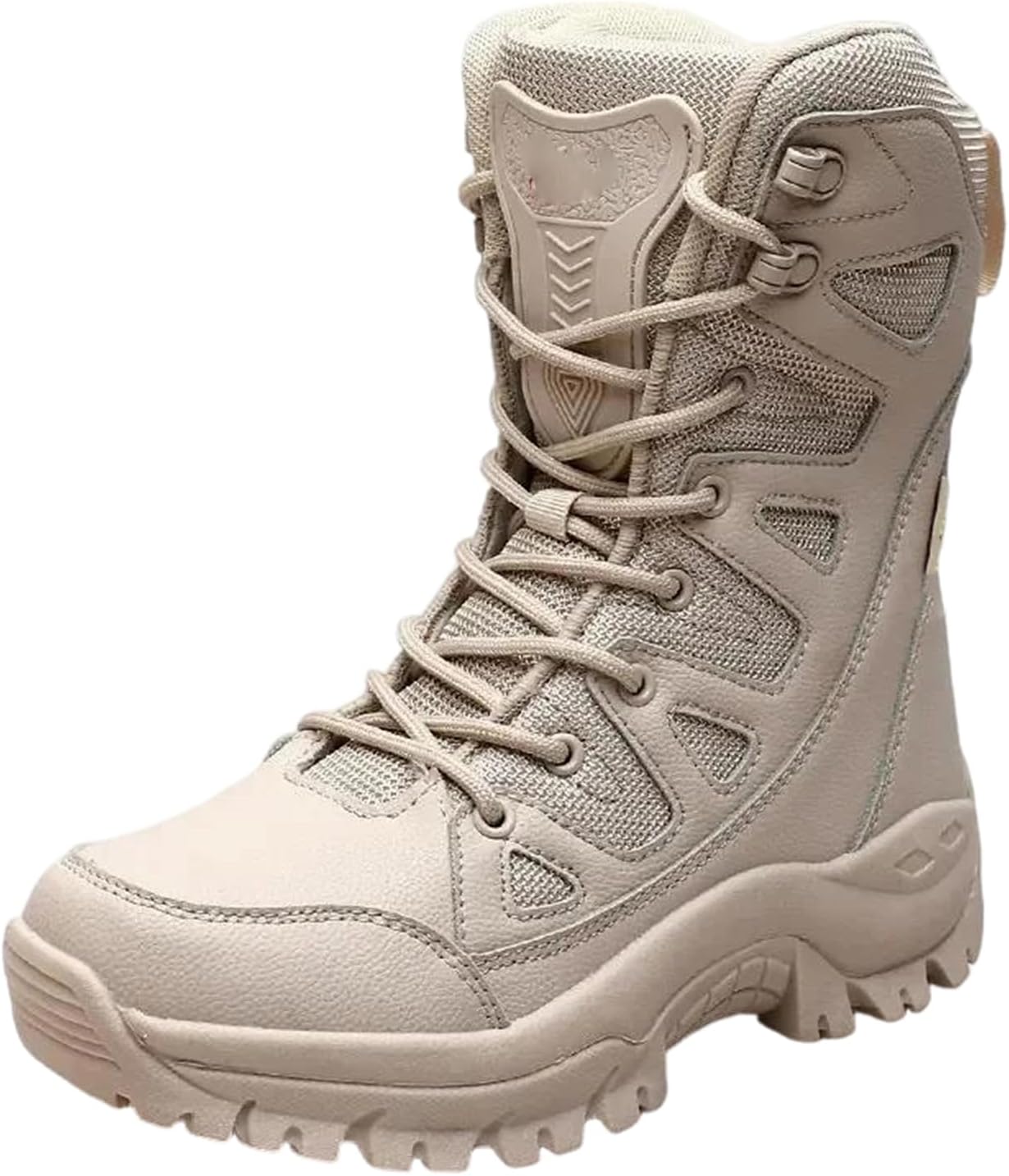 

Мужские зимние ботинки Alloaone с шнуровкой, водонепроницаемые, теплые, для снега, удобные для работы, походов и активного отдыха, дышащие с поддержкой стопы, бежевый