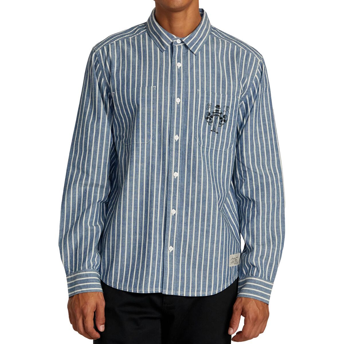 

Невидимая мужская рубашка с длинным рукавом Rvca, цвет chambray