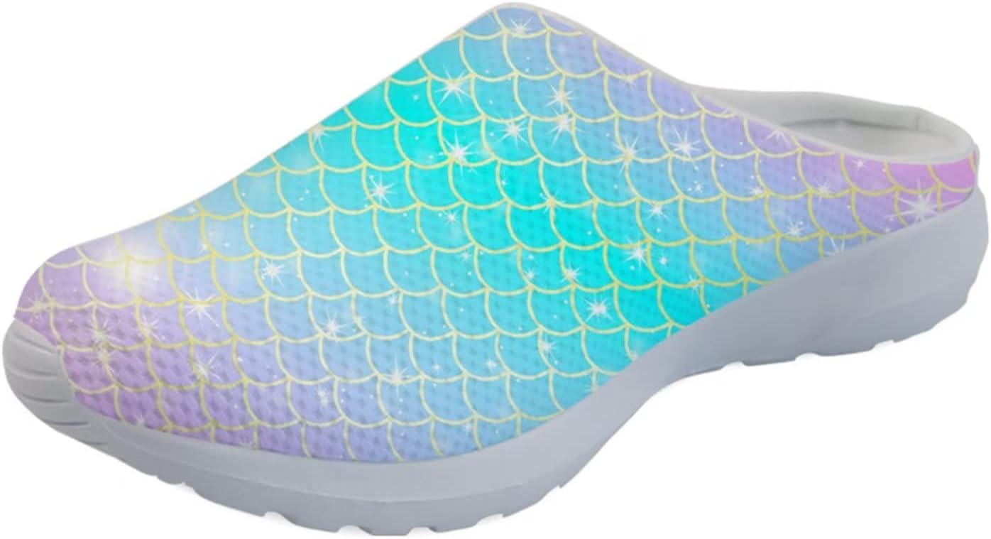 

Женские слипоны-кроссовки Forchrinse с тропическим ананасом и плюмерией, дышащие, для ходьбы, сабо, домашние и пляжные тапочки, обувь для медсестер, легкие, бирюзовый