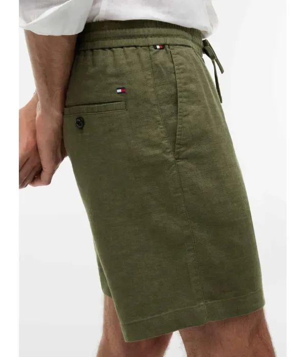 Льняные шорты DOVER regular fit Tommy Hilfiger, зеленый — фото 4