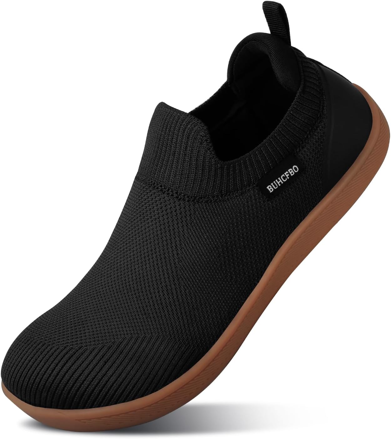 

Противоскользящие туфли для женщин и мужчин, туфли-слипоны для поваров с широкой носочной частью- нескользящие кроссовки с нулевым перепадом для общественного питания, ресторанов и комфортной ходьбы Buhcfbo, черный