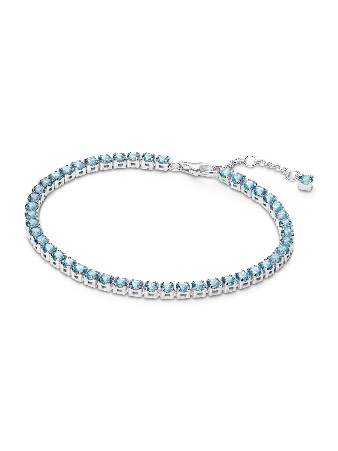 

Сверкающий светло-голубой теннисный браслет Pandora, серебро 925 пробы