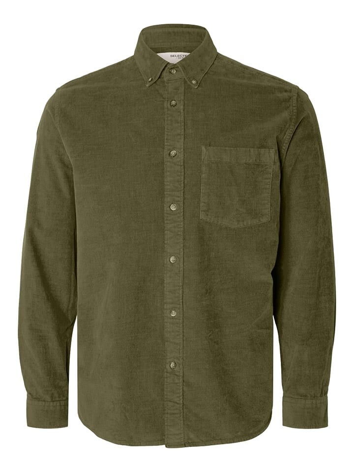 

Рубашка SELECTED HOMME Cordhemd - Regular fit -, хаки