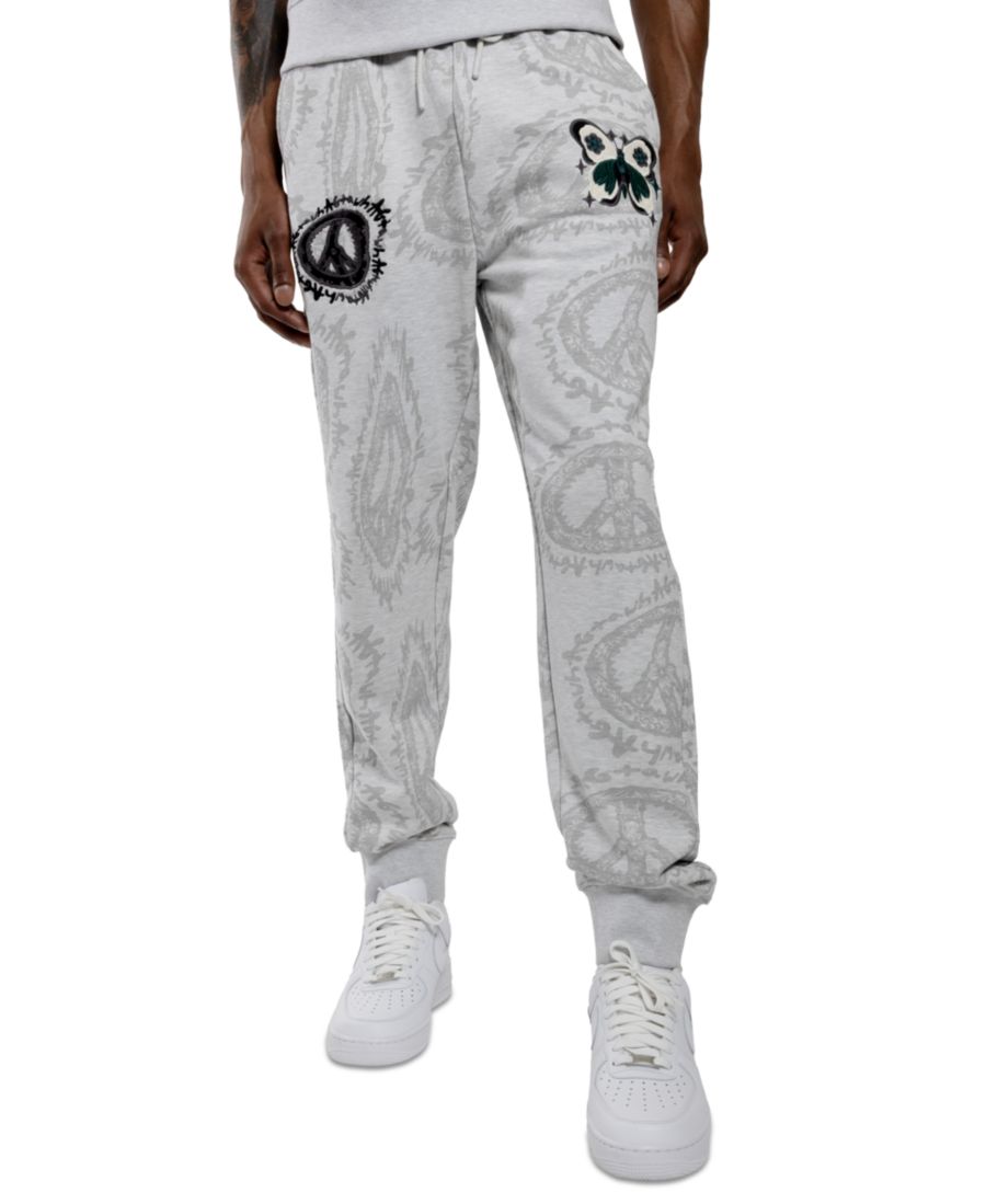 

Мужские спортивные брюки с изображением знака мира All Good Things Are Welcome Here, Med Grey Heather