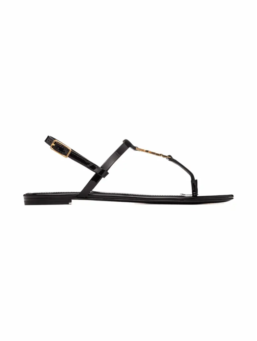 

Лакированные сандалии Cassandra Saint Laurent, черный
