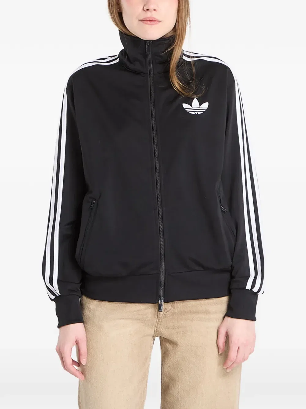 Толстовка на молнии с тремя полосками Adidas, черный