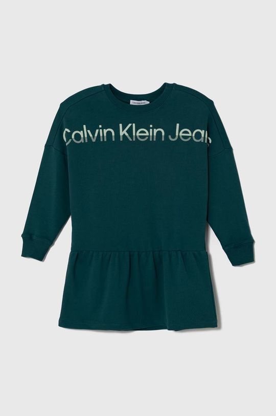 

Платье из хлопка для маленькой девочки Calvin Klein Jeans, зеленый