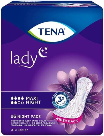 

Специализированные гигиенические прокладки, без рецепта, 6 шт. Tena Lady Maxi Night