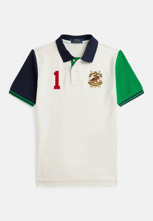 Поло с цветными блоками из сетчатой ткани, модель 714y. Polo Ralph Lauren, White