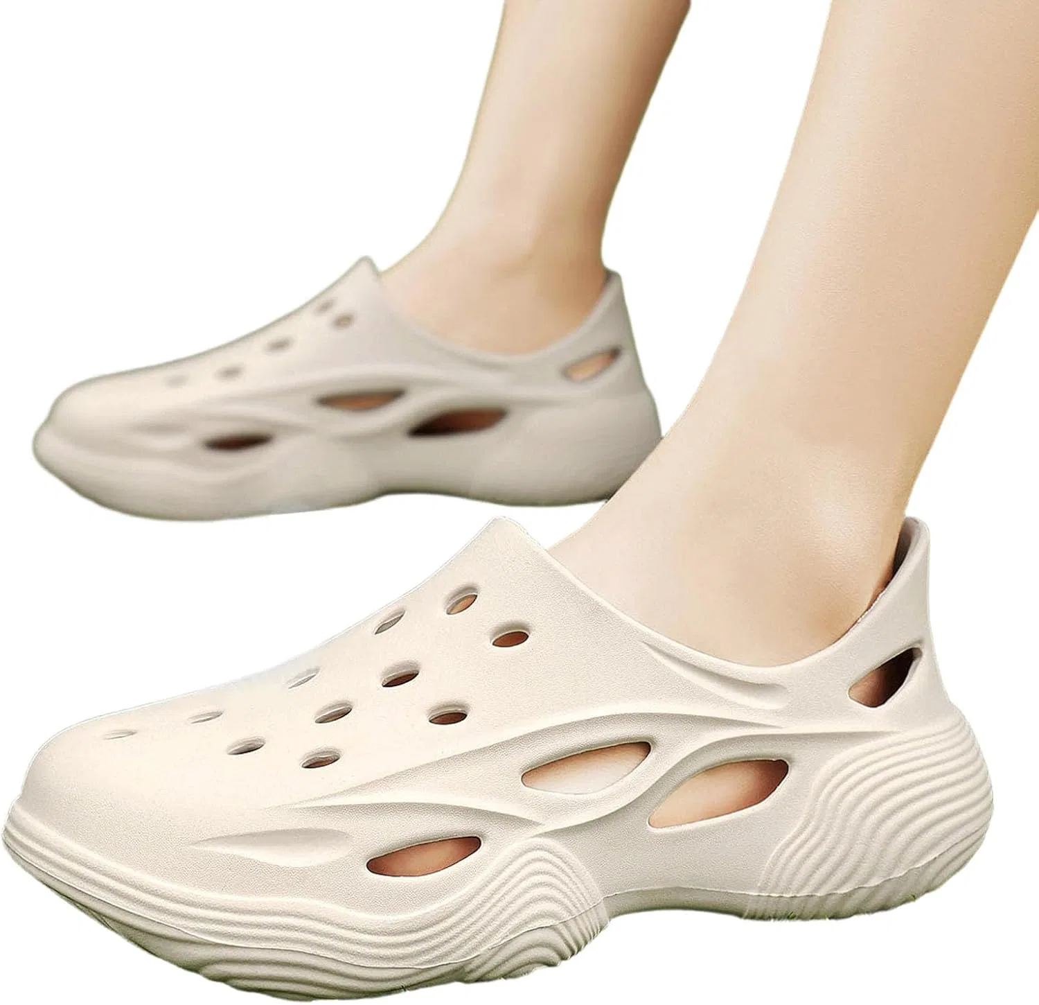 Сабо Gartenschuhe Damen Herren Leicht Hausschuhe Sommer Weiche Pantoletten mit Rutschfester Sohle Сандалии Gartenclogs унисекс Garten Strand Schuhe Badelatschen Küchenschuhe Hsternexy, B49 Beige