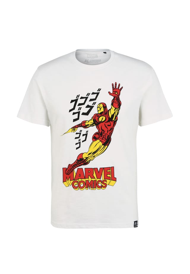 

Футболка Marvel Comics Iron Man Япония с модным принтом Iron Man Япония Re:Covered, белый