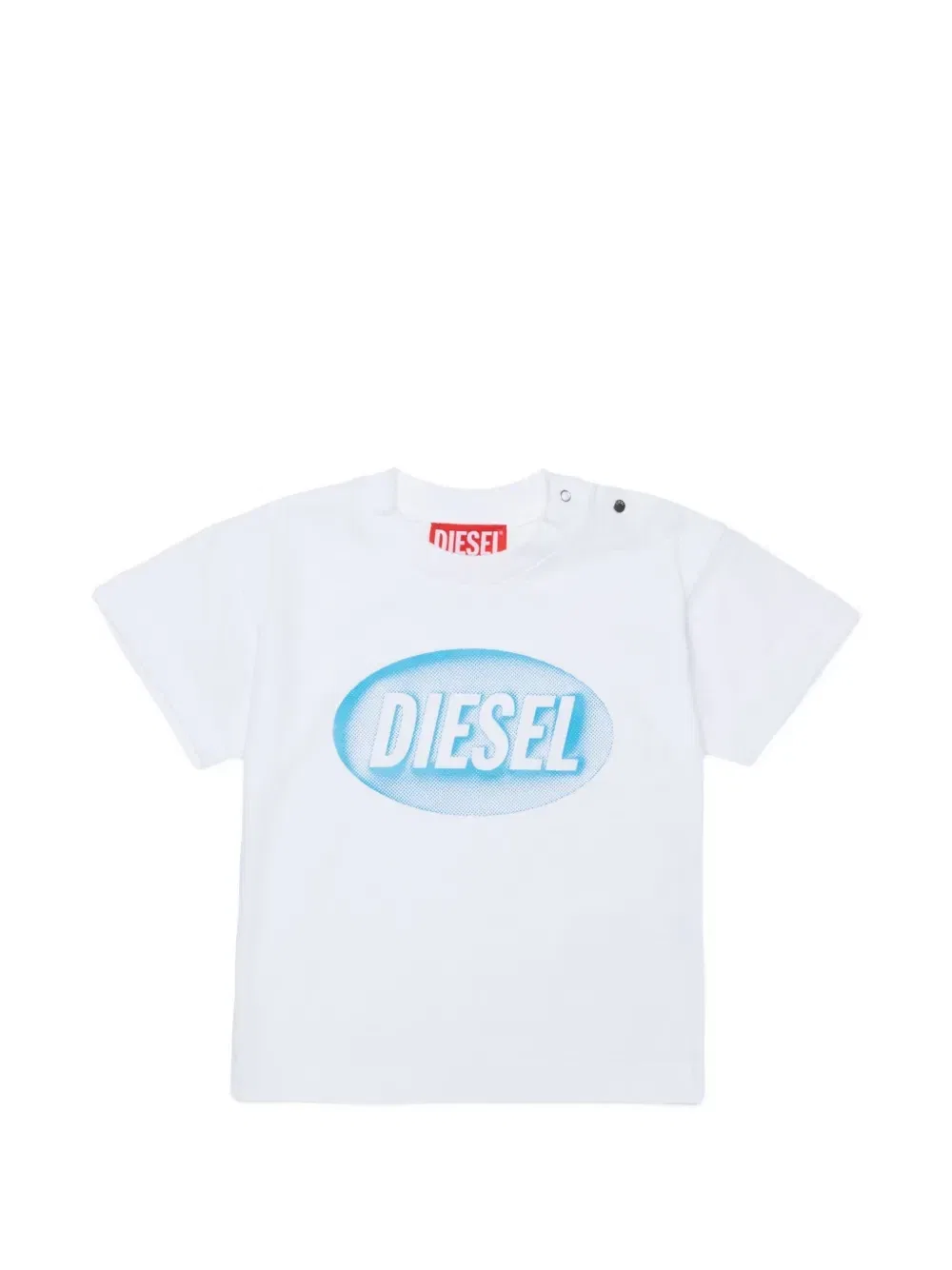 Футболка с логотипом на кнопках Diesel Kids, белый