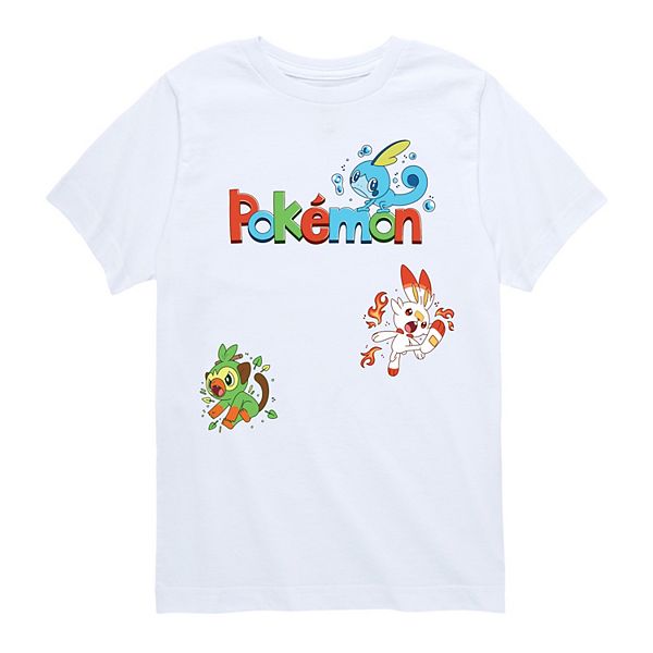 

Футболка с принтом Pokémon Sword & Shield для мальчиков 8-20 Licensed Character, White