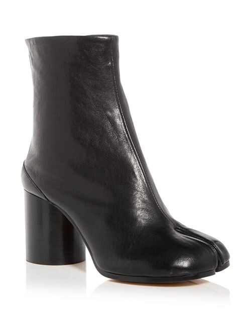 Женские ботильоны Tabi на блочном каблуке с раздельным носком Maison Margiela, цвет Black