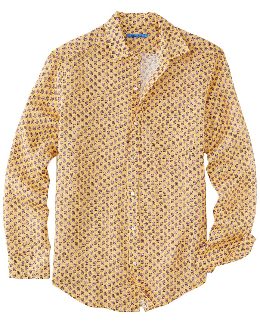 

J.McLaughlin Mini Surf Paisley Gramercy льняная тканая рубашка, желтый