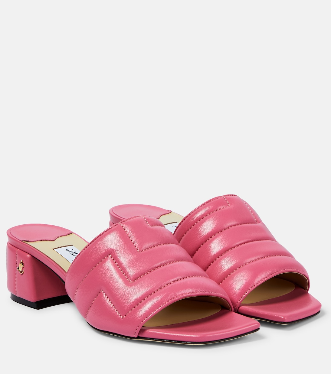 Мюли Themis из кожи матлассе Jimmy Choo, Candy Pink