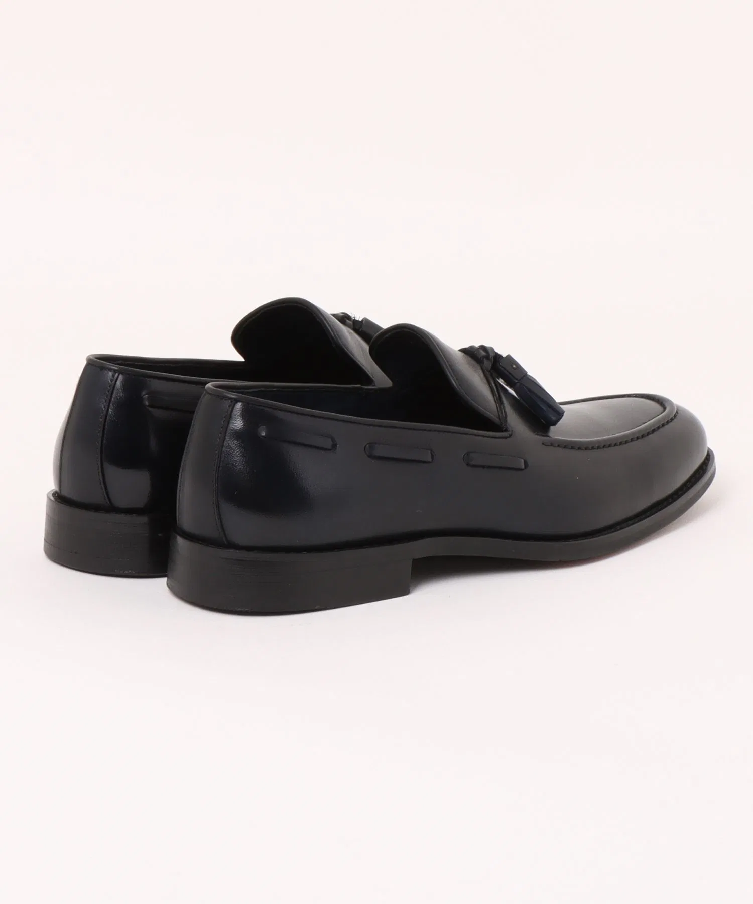 Мужские кожаные туфли-слипоны с кисточками LUCIUS тёмно-синие — фото 2