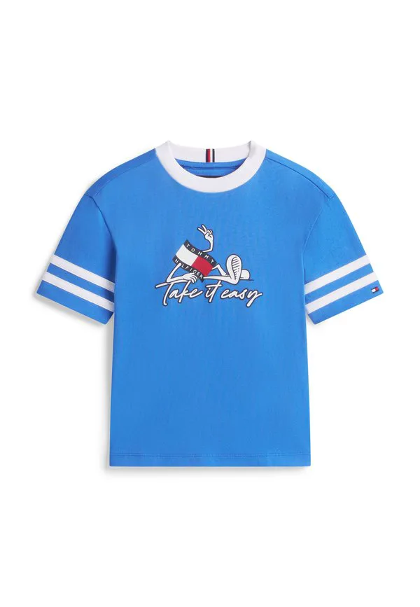 Футболка с принтом в виде волнистого флага Tommy Hilfiger, Empire Blue — фото 4