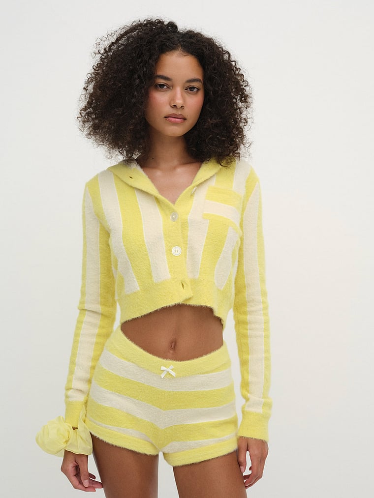 

Толстовка с капюшоном в сонные полоски For Love & Lemons, желтый