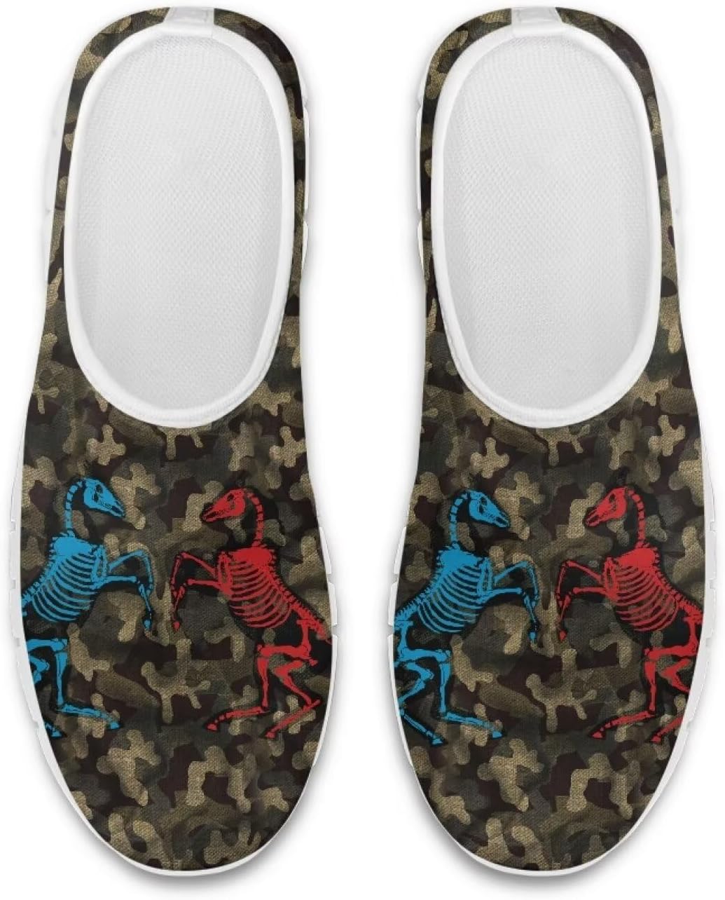 

Мужские кроссовки с камуфляжным принтом, повседневные, низкие, удобные, без шнурков, с противоскользящей подошвой, для спорта и бега на открытом воздухе, белые, размеры США 5-14 Fuxowvby