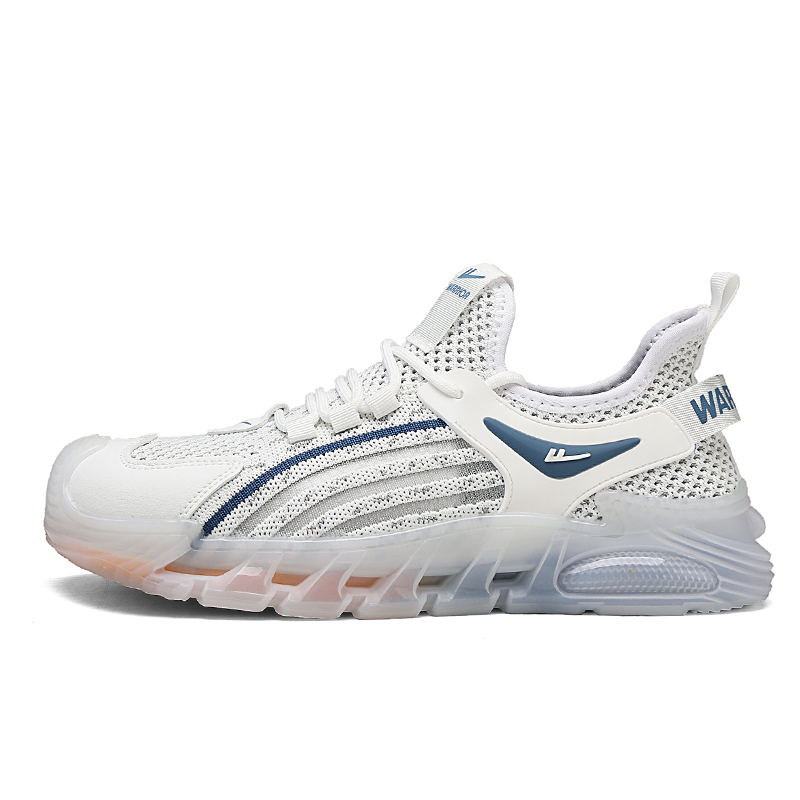 

Износостойкие, дышащие, легкие, низкие повседневные мужские туфли WARRIOR, White Gray Blue