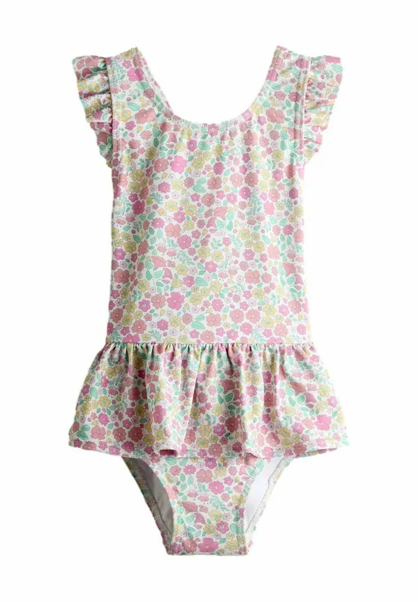 Купальник Regular fit с оборками, Jojo Maman Bébé, розовый мелкий цветочный принт