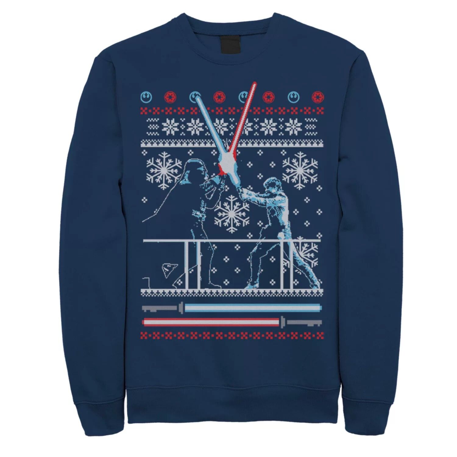 

Мужской флисовый свитер «Звездные войны» Vader Luke Clash Ugly Christmas Sweater Licensed Character, синий