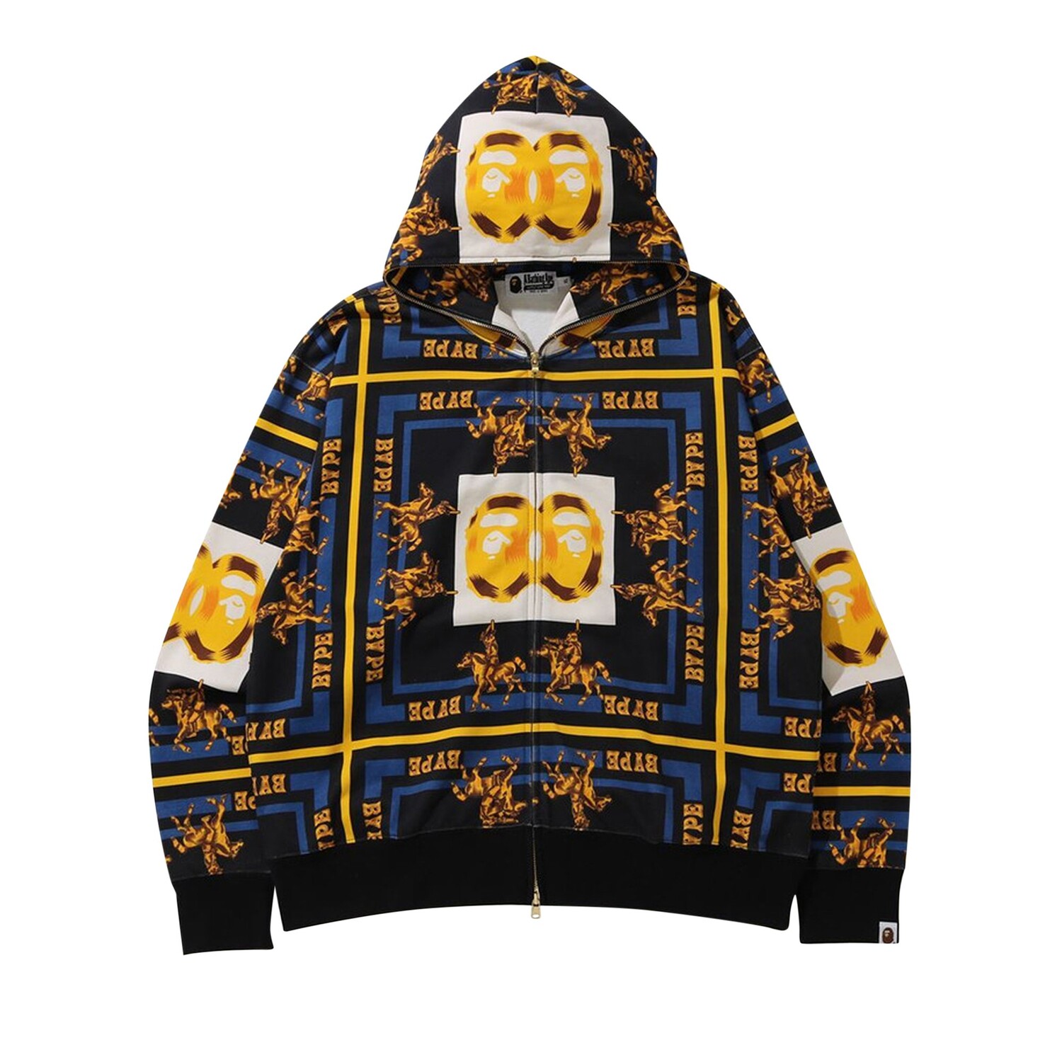 

BAPE Свободная толстовка с капюшоном на молнии с двойной головой обезьяны, цвет черный