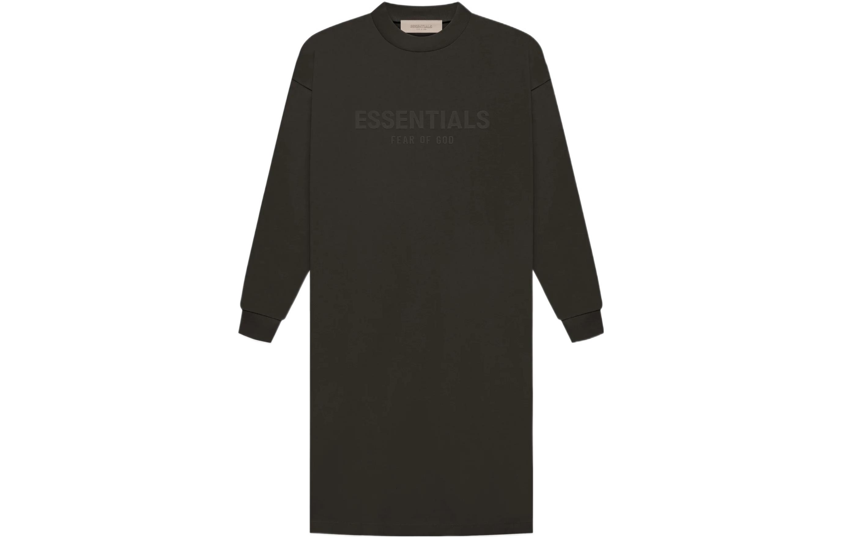 

Fear Of God Essentials Женское платье-футболка с длинным рукавом, черное